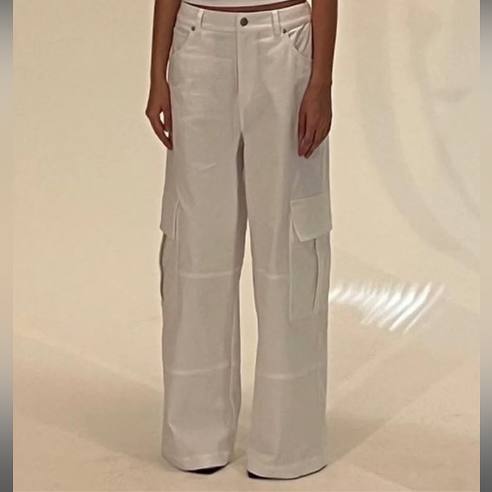 Oversized White Denim Cargos